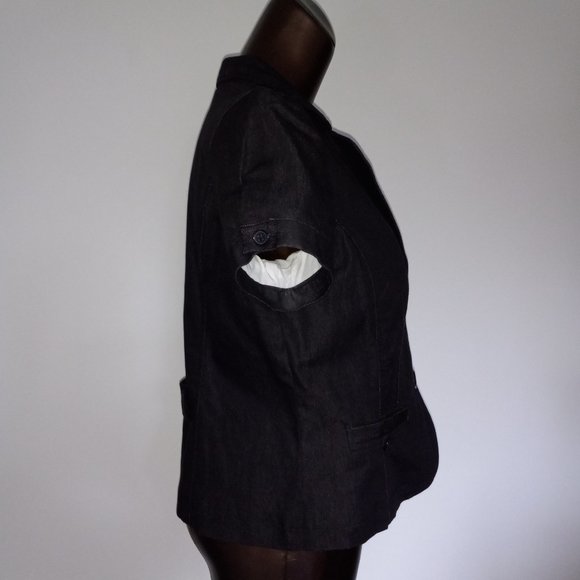 Blouse-jacket, short sleeves, lined, Reitmans women's size 12-Petite / US size 6 - Picture 4 of 13